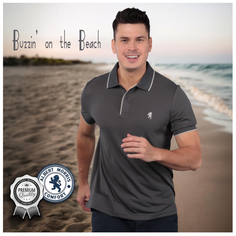 Albert Morris Mens Striped Short Sleeve Polo Shirts 4 Pack - Regular Fit - Multicolor - Nautical Collection - Large - Image 4